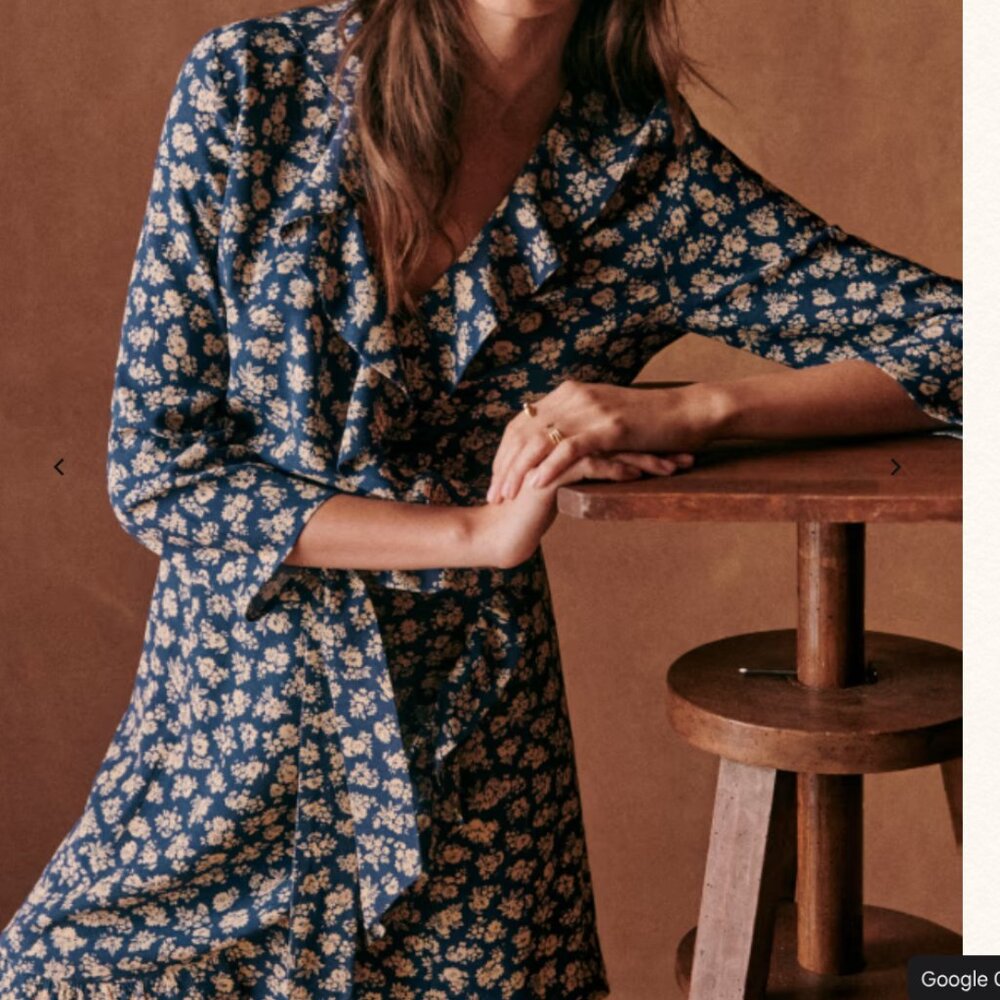Sezane Asianne Dress Cara Print 36 4 - Picture 2 of 7